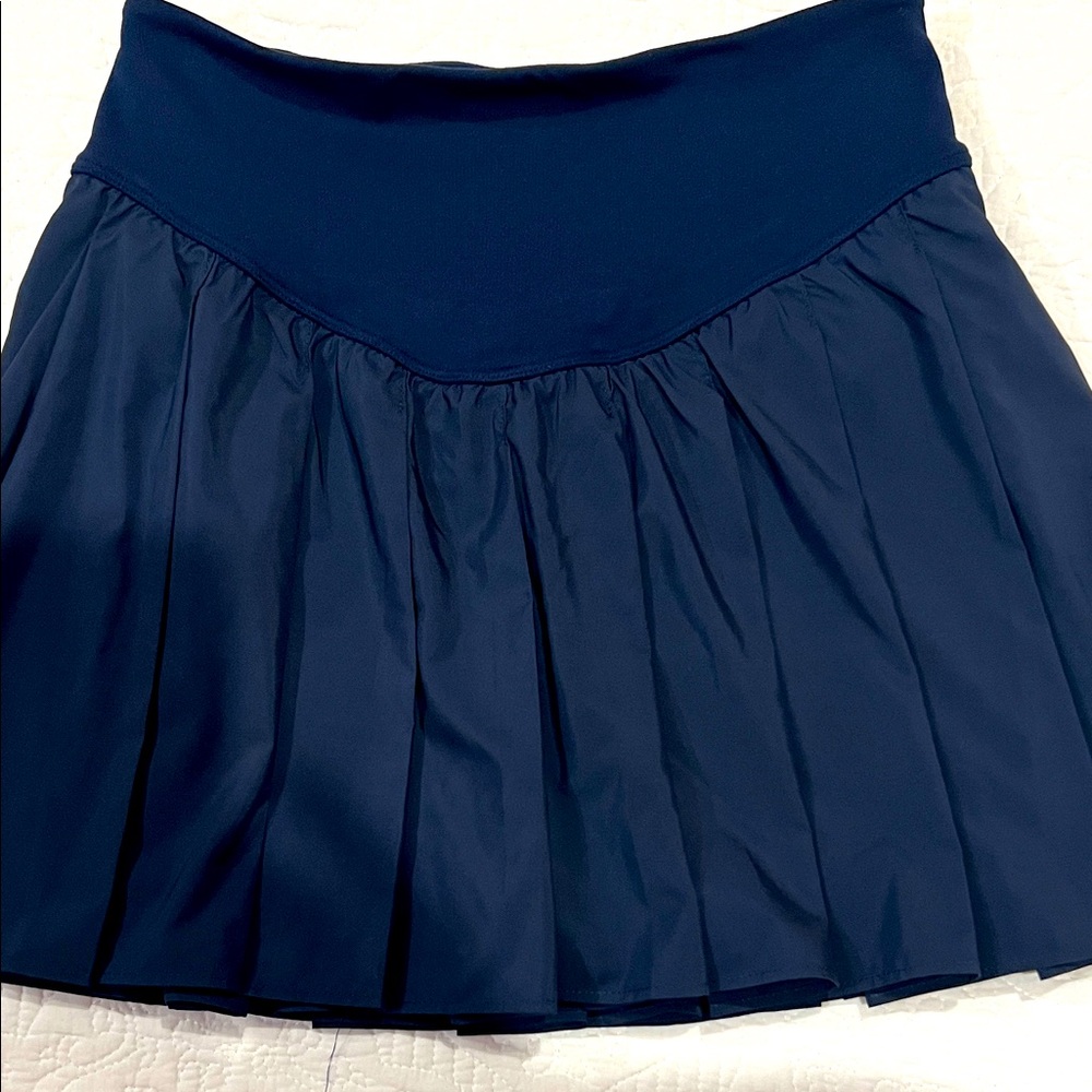 Anthropologie Navy Pleated Mini Skirt